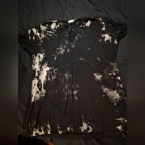 Black and White Tie-Dye Men's Shirt
